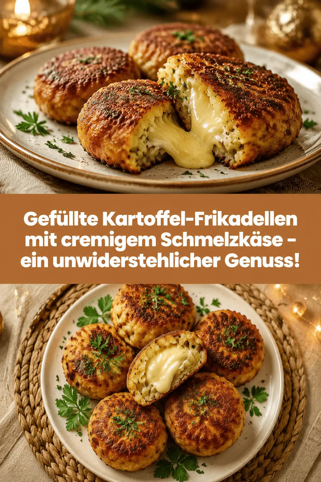 Gefüllte Kartoffel-Frikadellen mit cremigem Schmelzkäse – ein unwiderstehlicher Genuss!
