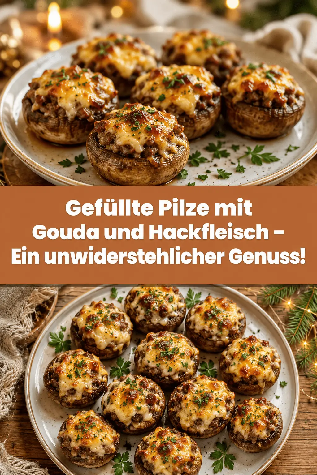 Gefüllte Pilze mit Gouda und Hackfleisch – Ein unwiderstehlicher Genuss!