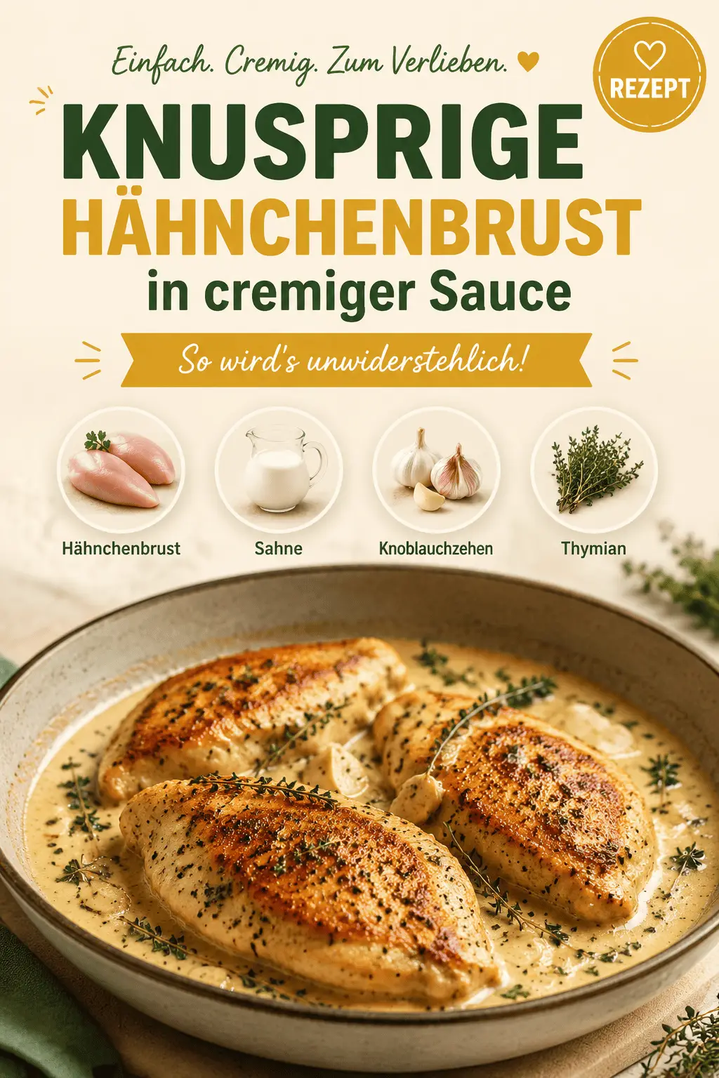 Knusprige Hähnchenbrust in cremiger Sauce – So wird's unwiderstehlich!