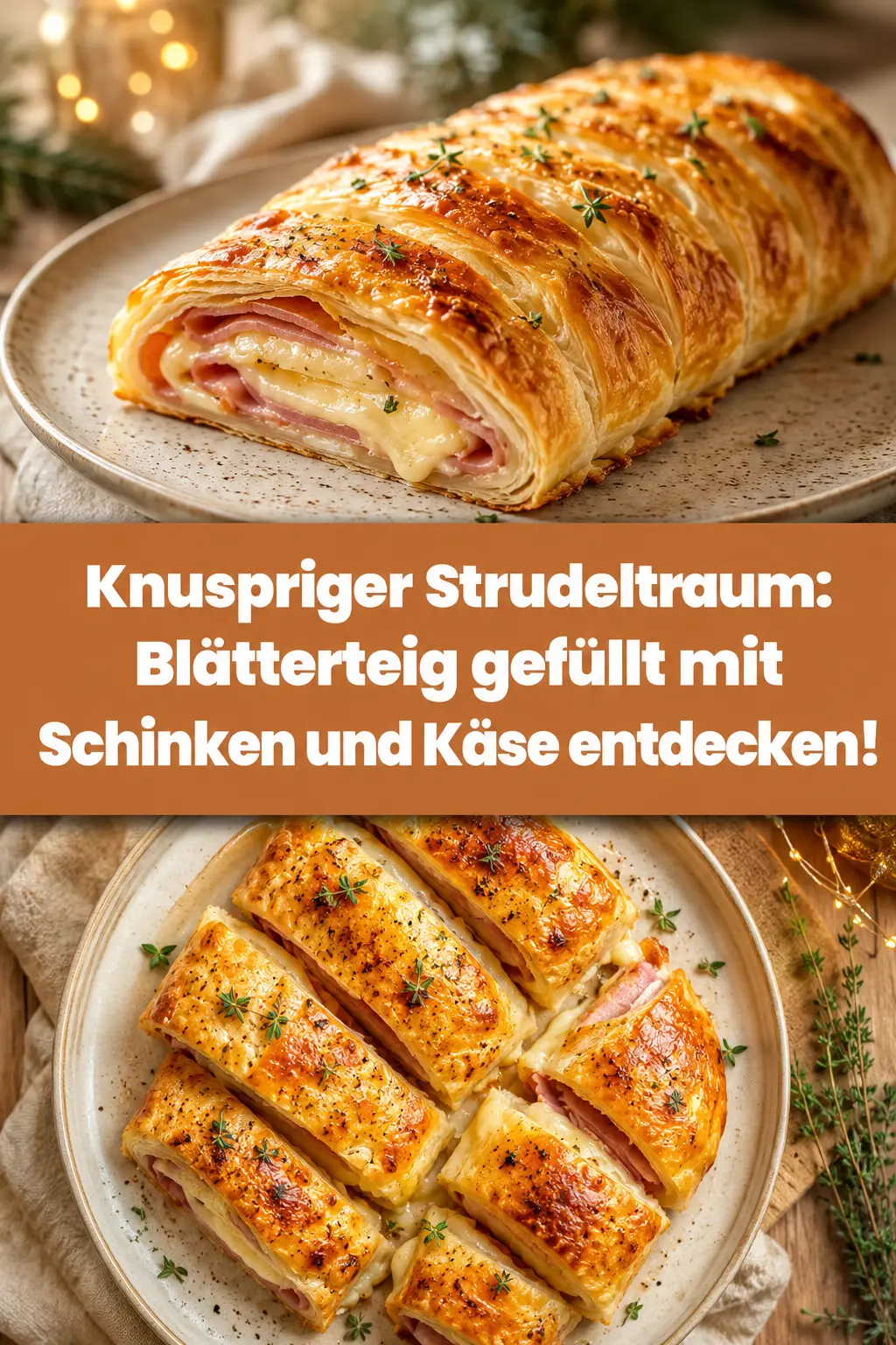 Knuspriger Strudeltraum: Blätterteig gefüllt mit Schinken und Käse entdecken!