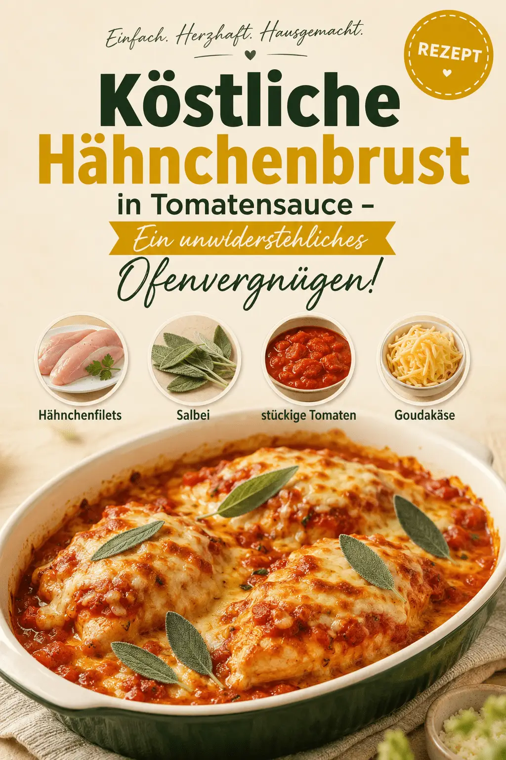 Köstliche Hähnchenbrust in Tomatensauce - Ein unwiderstehliches Ofenvergnügen!