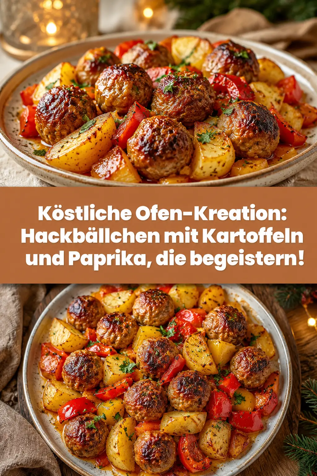 Köstliche Ofen-Kreation: Hackbällchen mit Kartoffeln und Paprika, die begeistern!