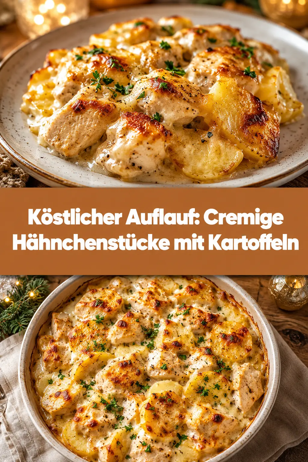 Köstlicher Auflauf: Cremige Hähnchenstücke mit Kartoffeln