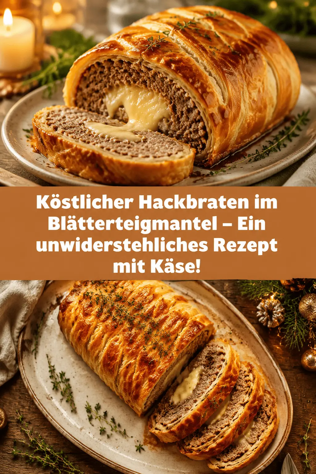 Köstlicher Hackbraten im Blätterteigmantel – Ein unwiderstehliches Rezept mit Käse!