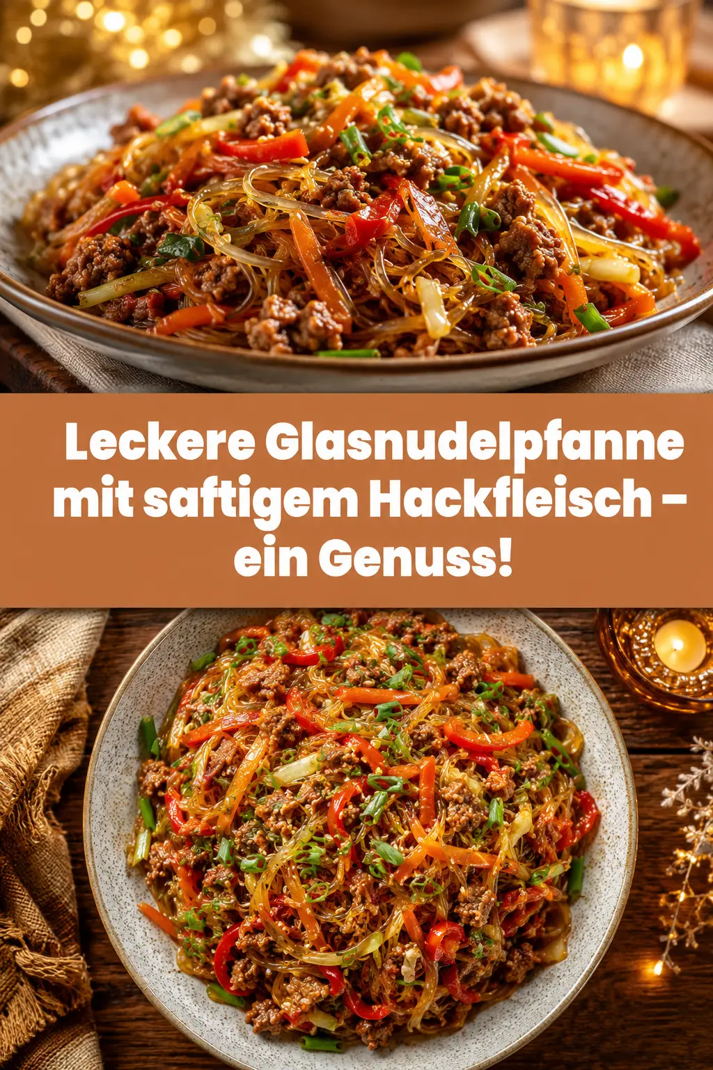 Leckere Glasnudelpfanne mit saftigem Hackfleisch – ein Genuss!