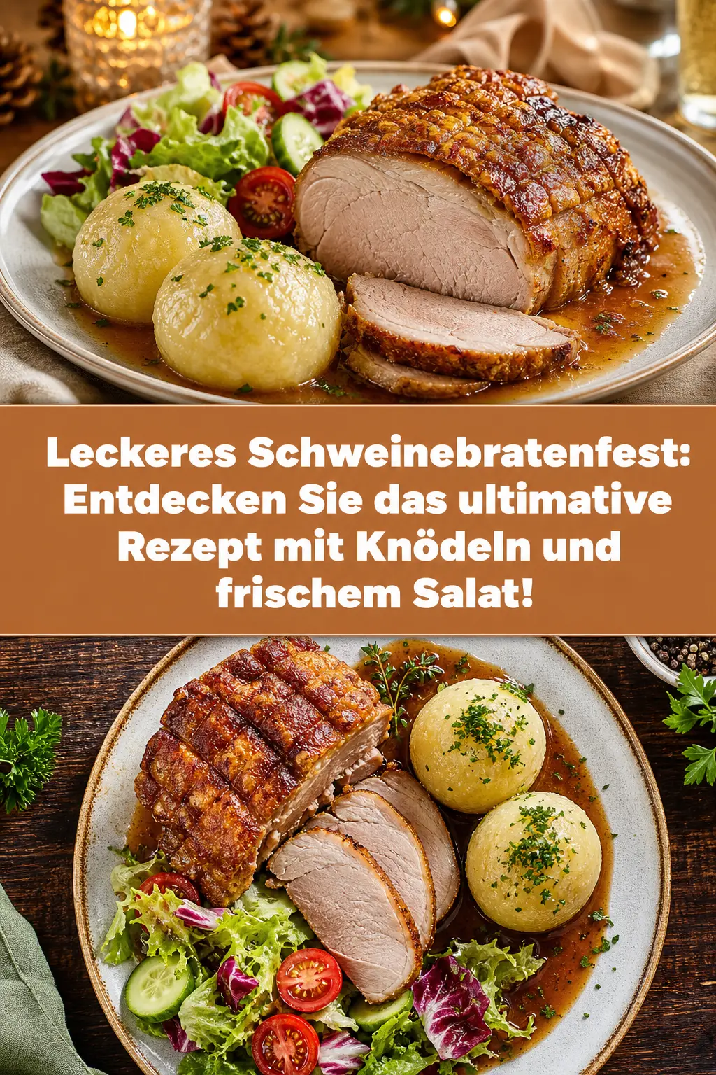 Leckeres Schweinebratenfest: Entdecken Sie das ultimative Rezept mit Knödeln und frischem Salat!