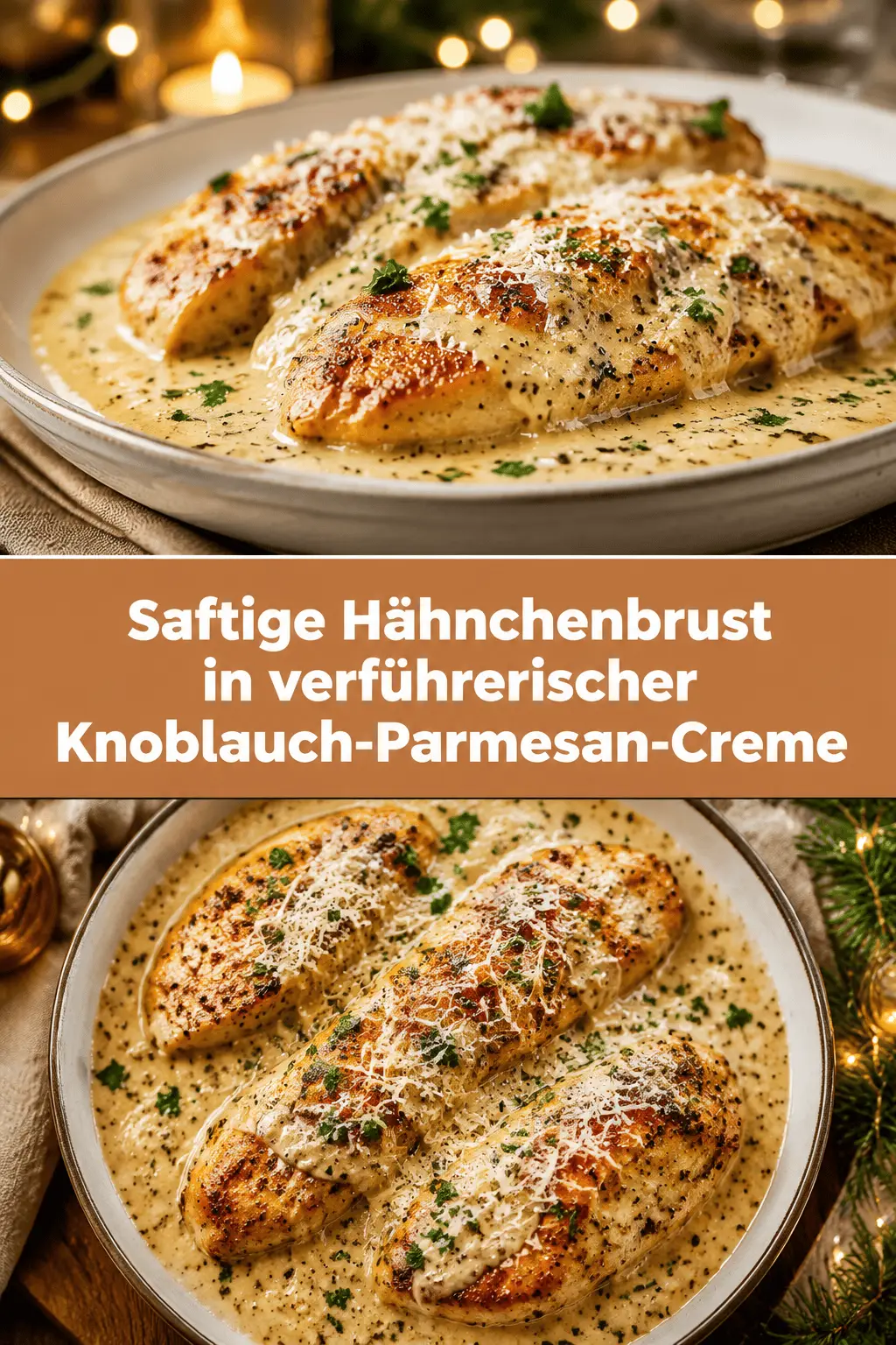 Saftige Hähnchenbrust in verführerischer Knoblauch-Parmesan-Creme