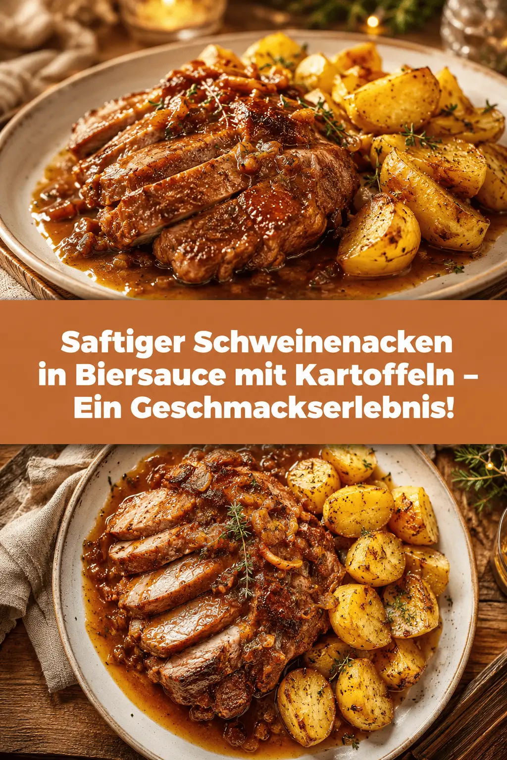 Saftiger Schweinenacken in Biersauce mit Kartoffeln – Ein Geschmackserlebnis!