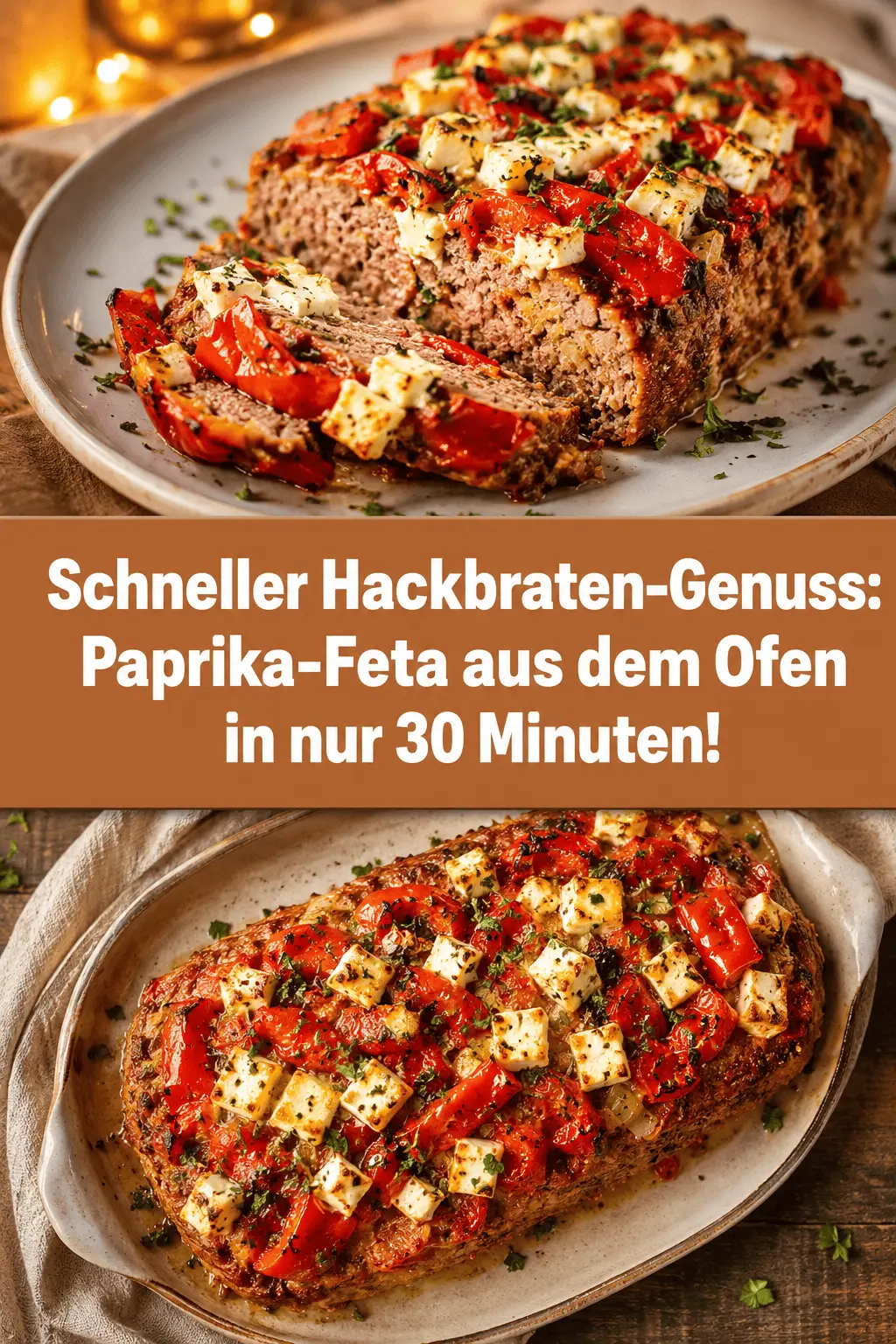 Schneller Hackbraten-Genuss: Paprika-Feta aus dem Ofen in nur 30 Minuten!