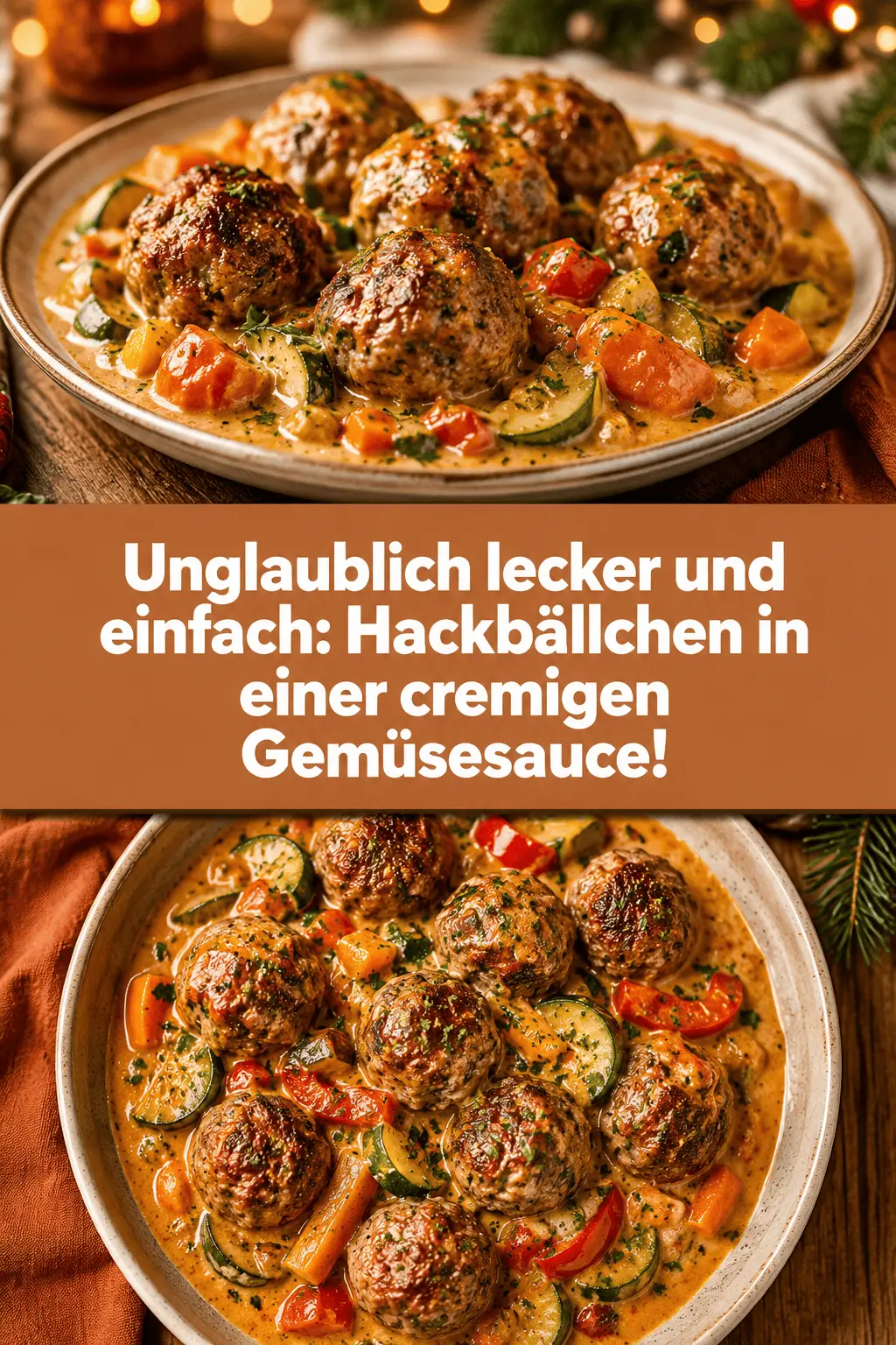 Unglaublich lecker und einfach: Hackbällchen in einer cremigen Gemüsesauce!