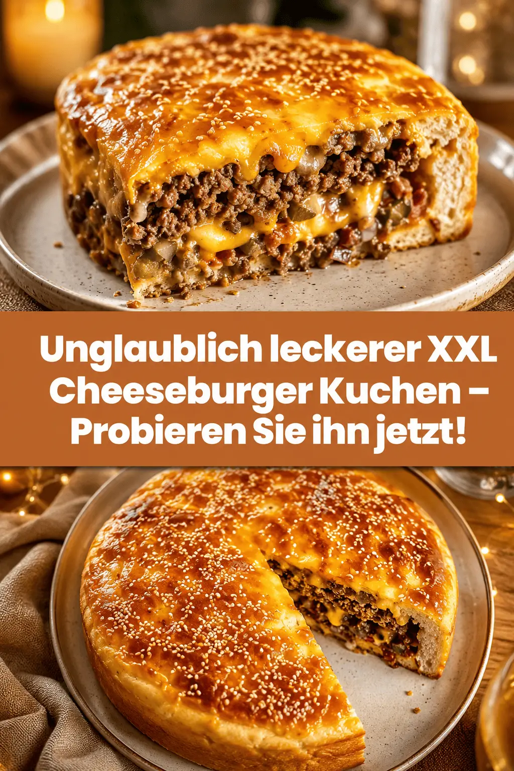 Unglaublich leckerer XXL Cheeseburger Kuchen – Probieren Sie ihn jetzt!