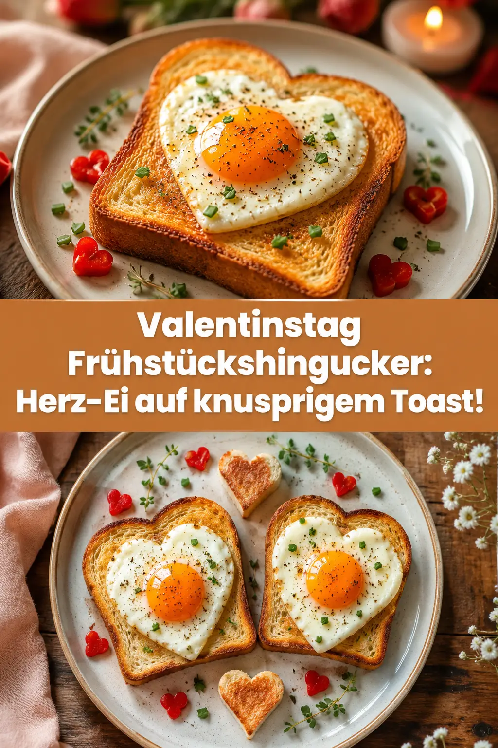 Valentinstag Frühstückshingucker: Herz-Ei auf knusprigem Toast!