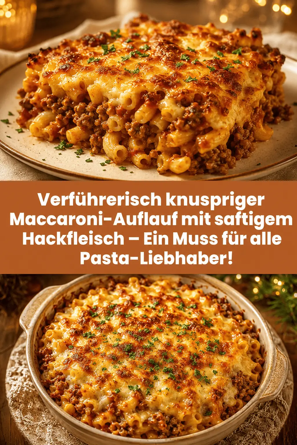 Verführerisch knuspriger Maccaroni-Auflauf mit saftigem Hackfleisch – Ein Muss für alle Pasta-Liebhaber!