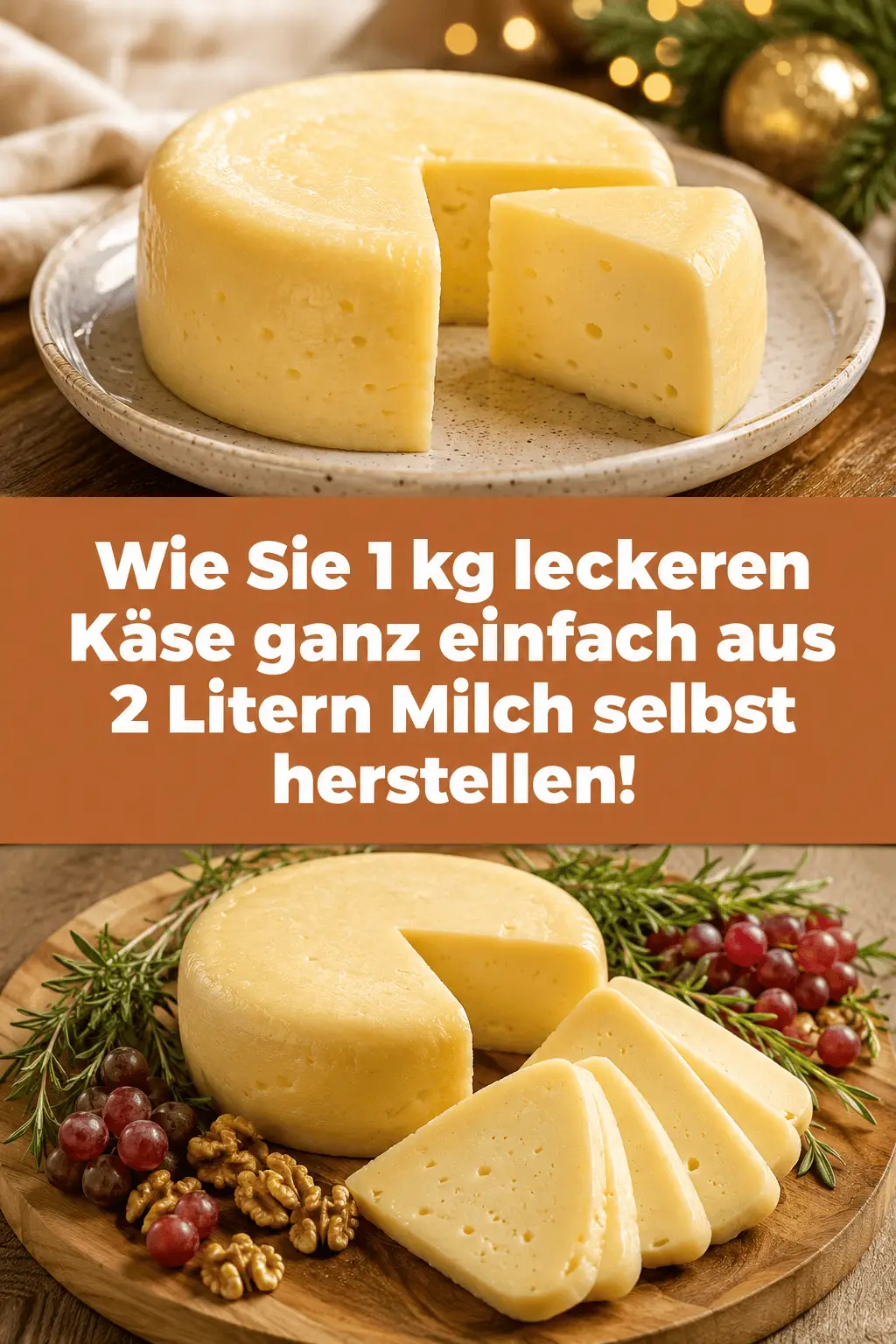 Wie Sie 1 kg leckeren Käse ganz einfach aus 2 Litern Milch selbst herstellen!