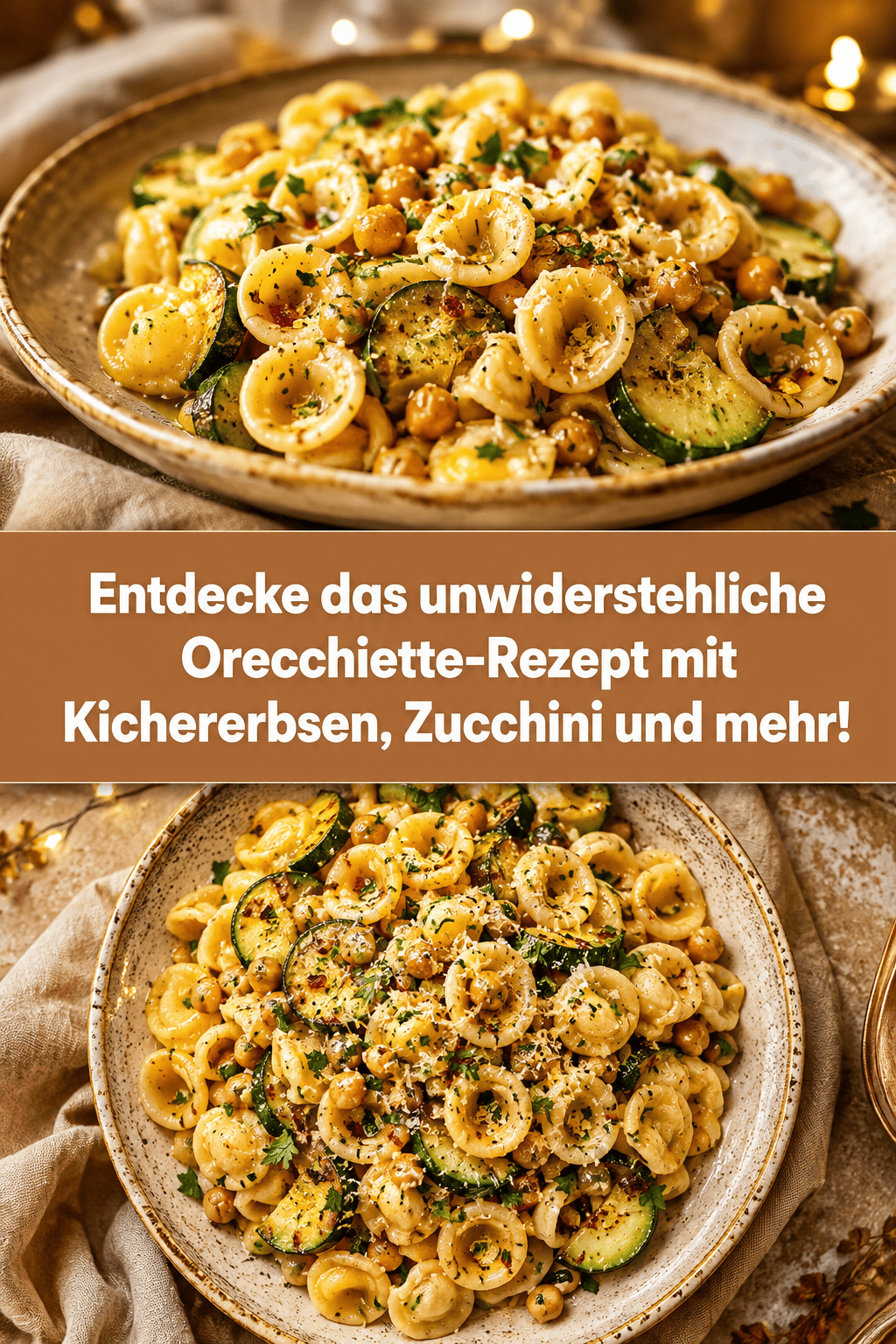Entdecke das unwiderstehliche Orecchiette-Rezept mit Kichererbsen, Zucchini und mehr!