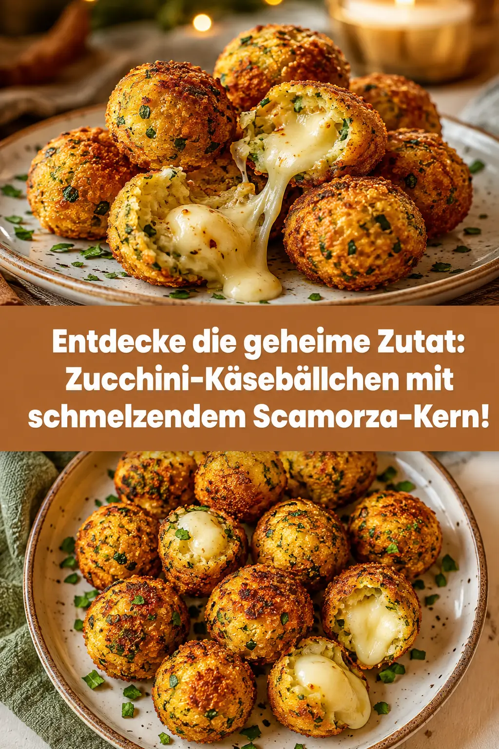 Entdecke die geheime Zutat: Zucchini-Käsebällchen mit schmelzendem Scamorza-Kern!