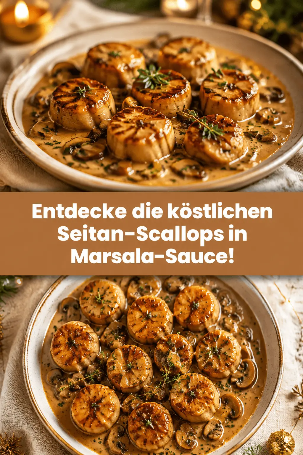 Entdecke die köstlichen Seitan-Scallops in Marsala-Sauce!