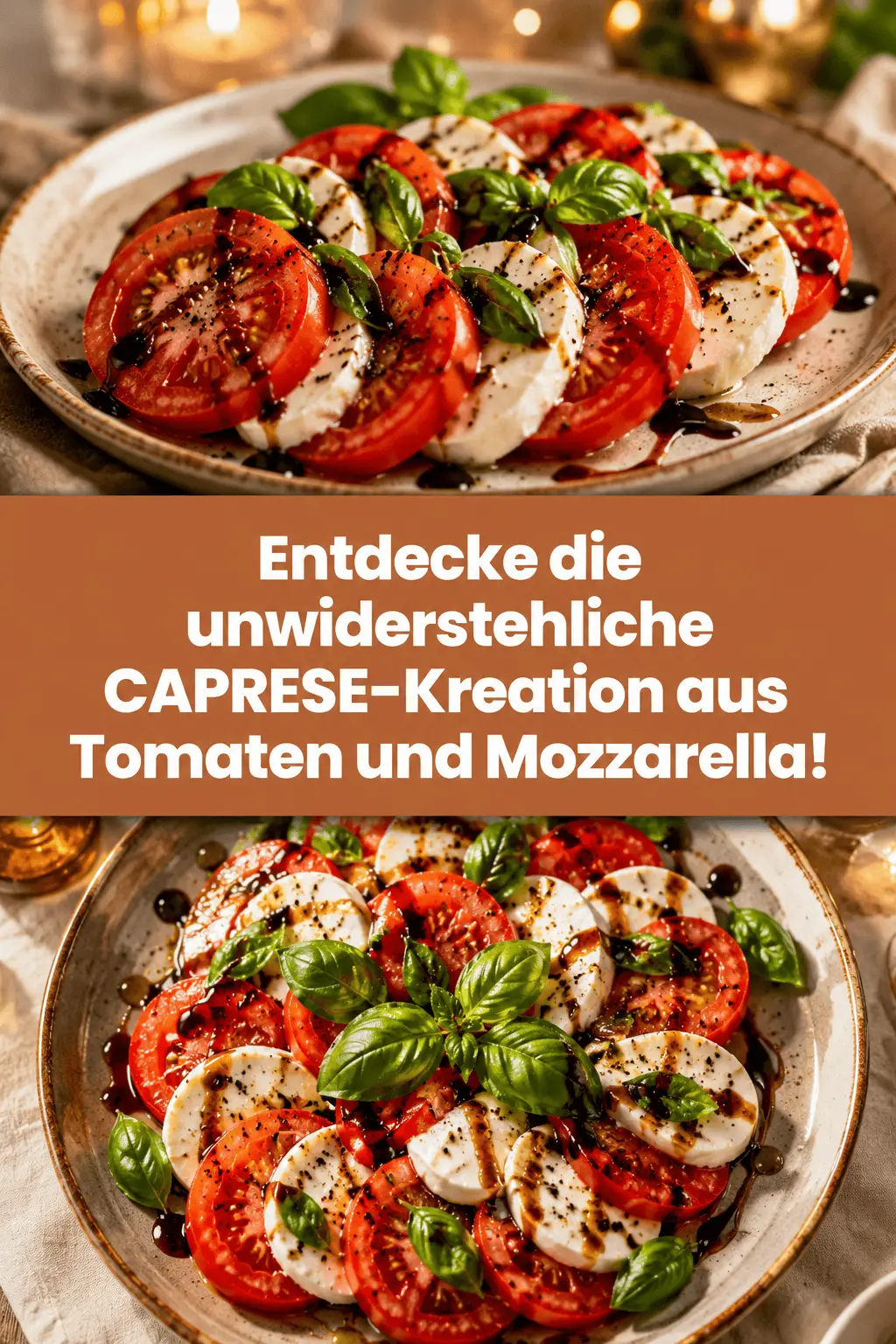 Entdecke die unwiderstehliche CAPRESE-Kreation aus Tomaten und Mozzarella!
