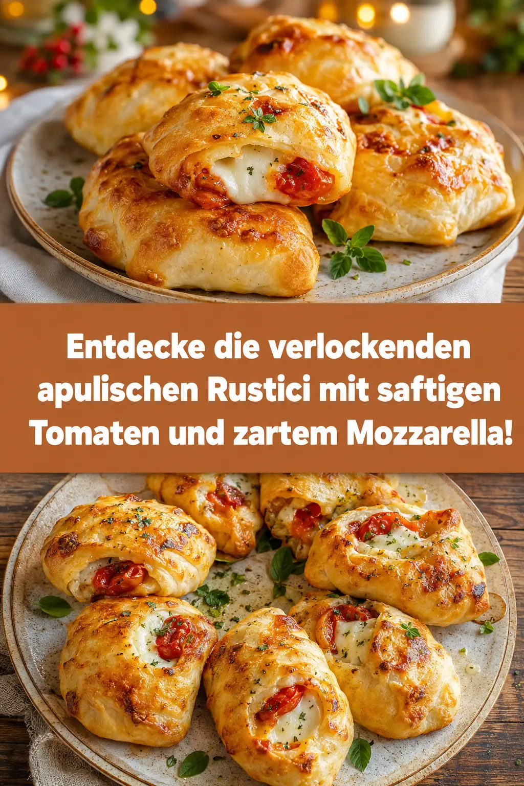 Entdecke die verlockenden apulischen Rustici mit saftigen Tomaten und zartem Mozzarella!
