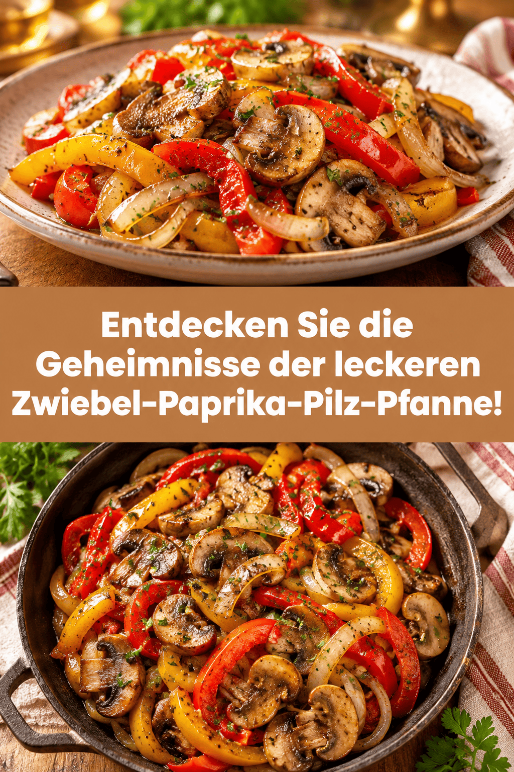Entdecken Sie die Geheimnisse der leckeren Zwiebel-Paprika-Pilz-Pfanne!