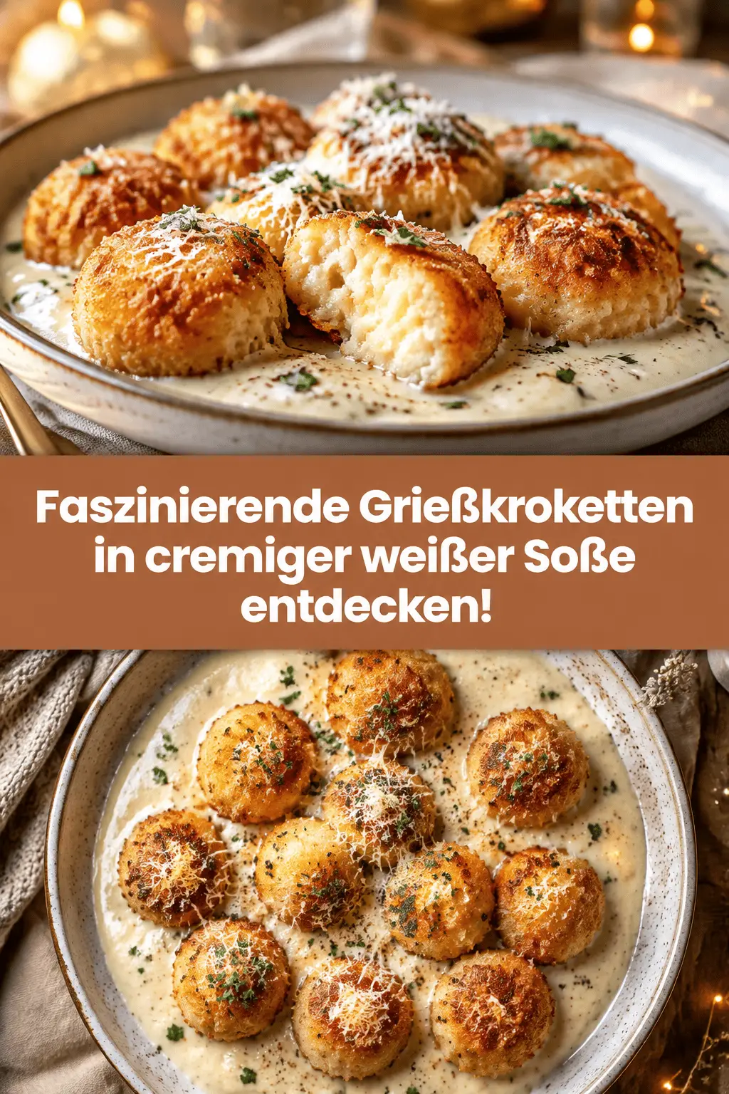 Faszinierende Grießkroketten in cremiger weißer Soße entdecken!