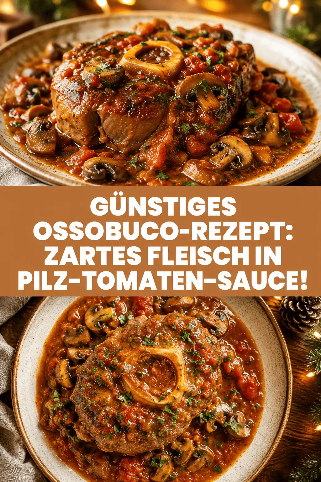GÜNSTIGES OSSOBUCO-REZEPT: ZARTES FLEISCH IN PILZ-TOMATEN-SAUCE!