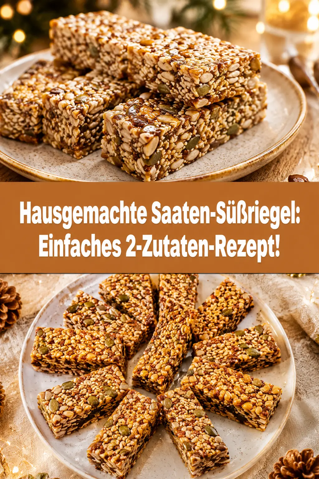Hausgemachte Saaten-Süßriegel: Einfaches 2-Zutaten-Rezept!