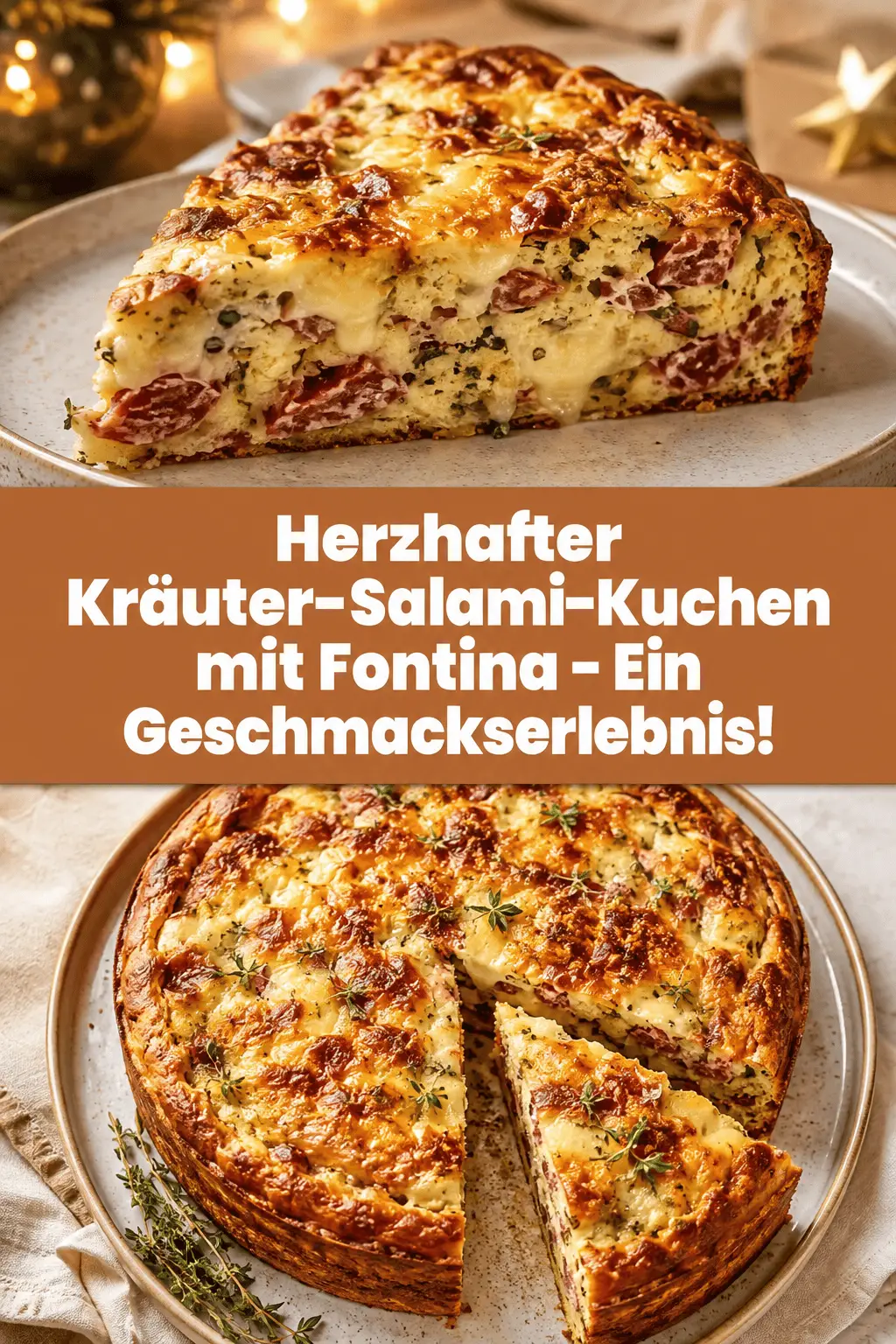 Herzhafter Kräuter-Salami-Kuchen mit Fontina – Ein Geschmackserlebnis!