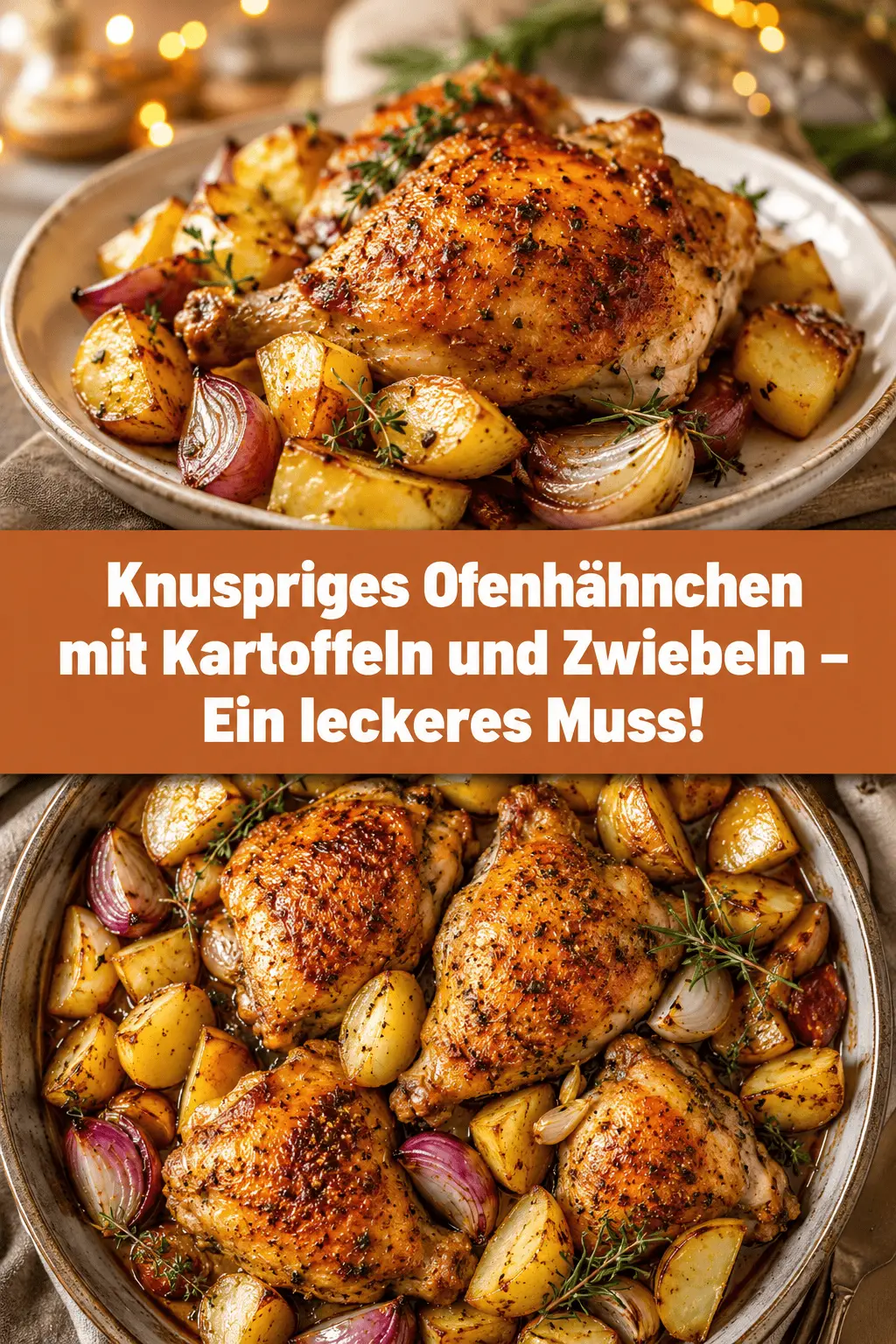 Knuspriges Ofenhähnchen mit Kartoffeln und Zwiebeln – Ein leckeres Muss!