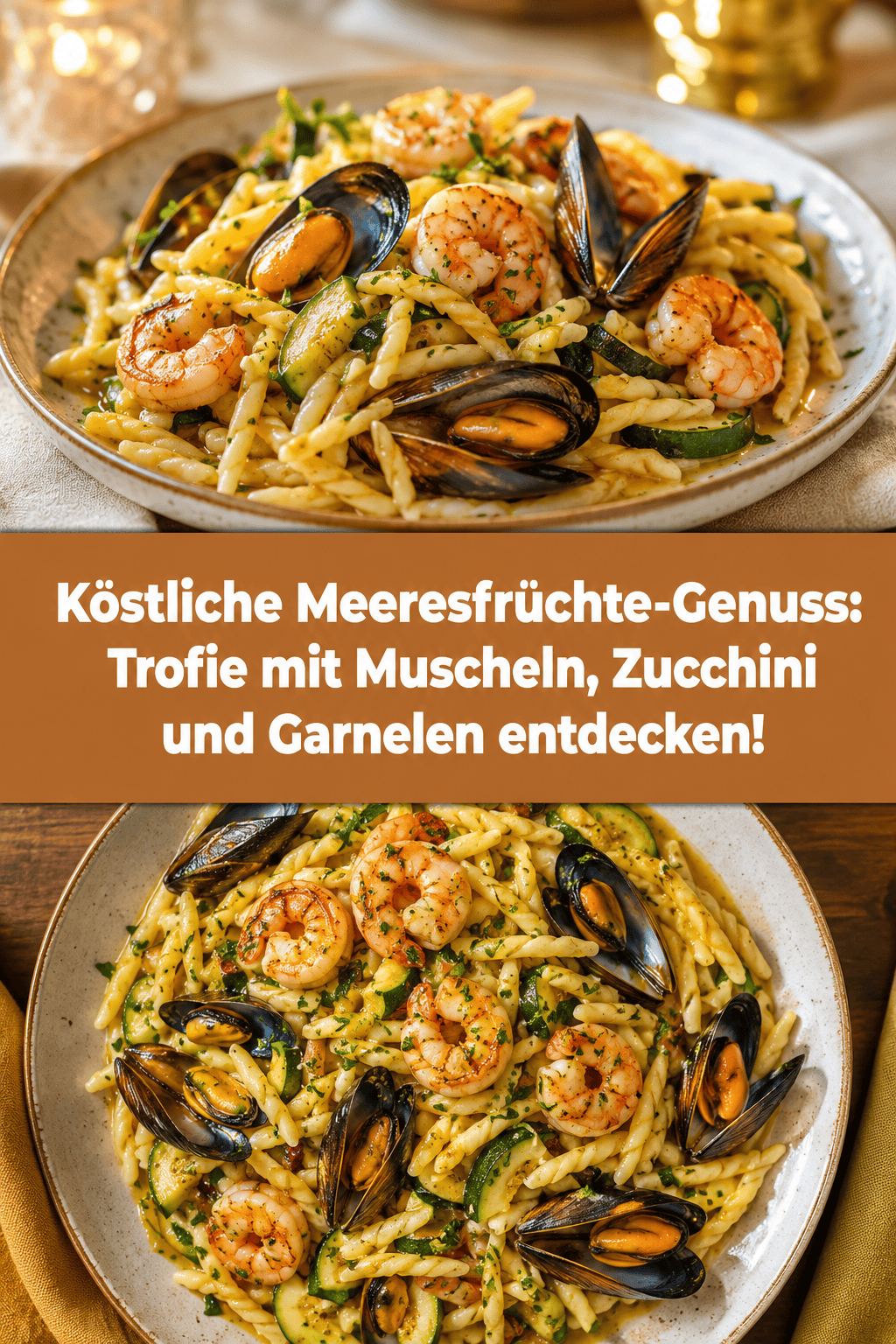Köstliche Meeresfrüchte-Genuss: Trofie mit Muscheln, Zucchini und Garnelen entdecken!