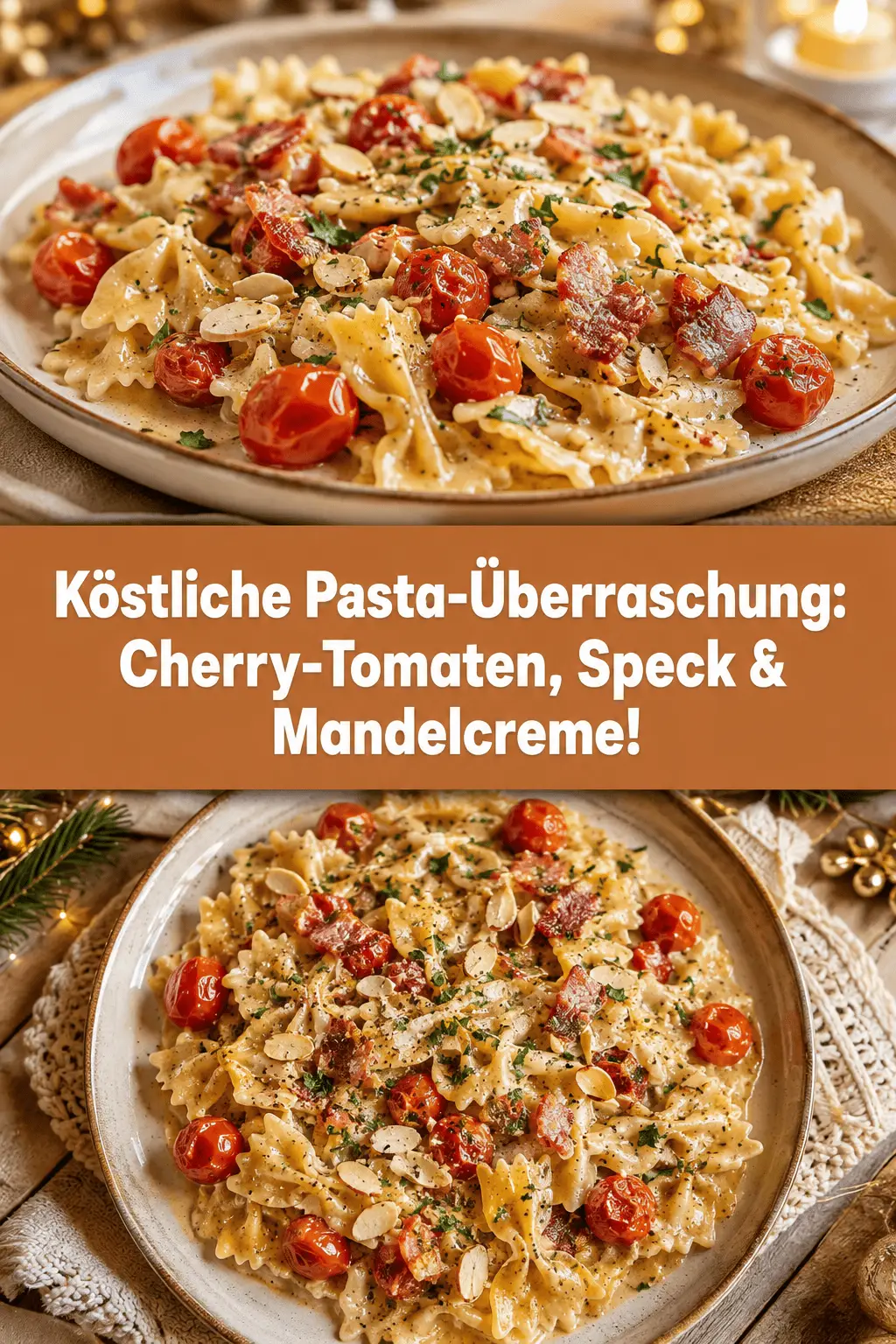 Köstliche Pasta-Überraschung: Cherry-Tomaten, Speck & Mandelcreme!
