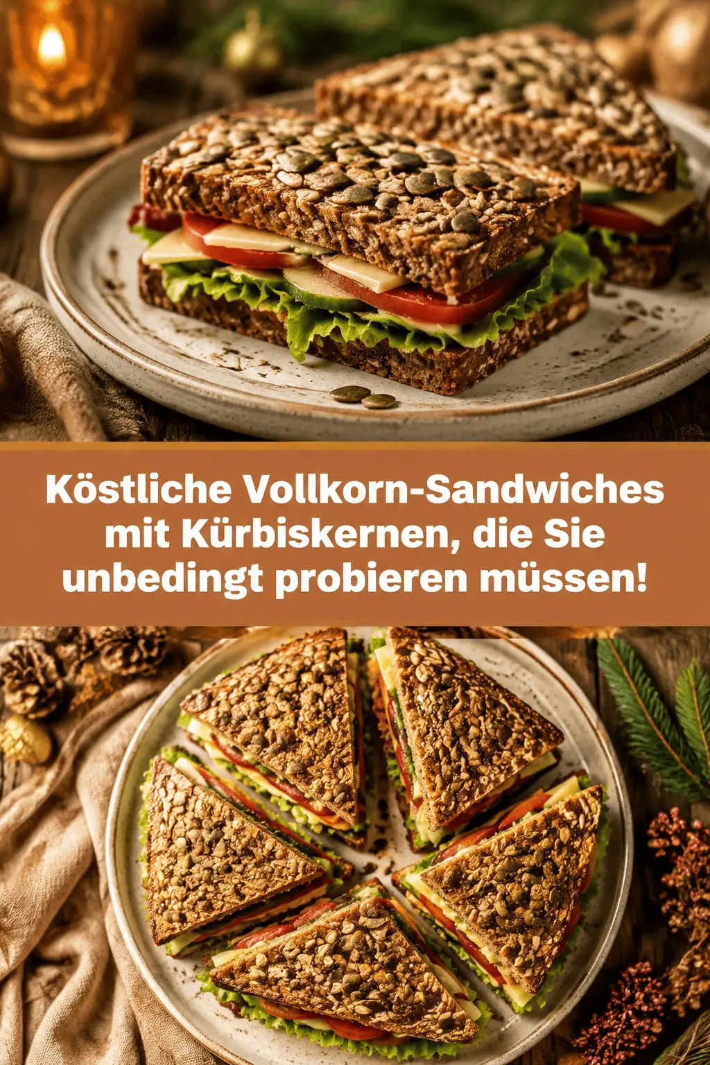 Köstliche Vollkorn-Sandwiches mit Kürbiskernen, die Sie unbedingt probieren müssen!