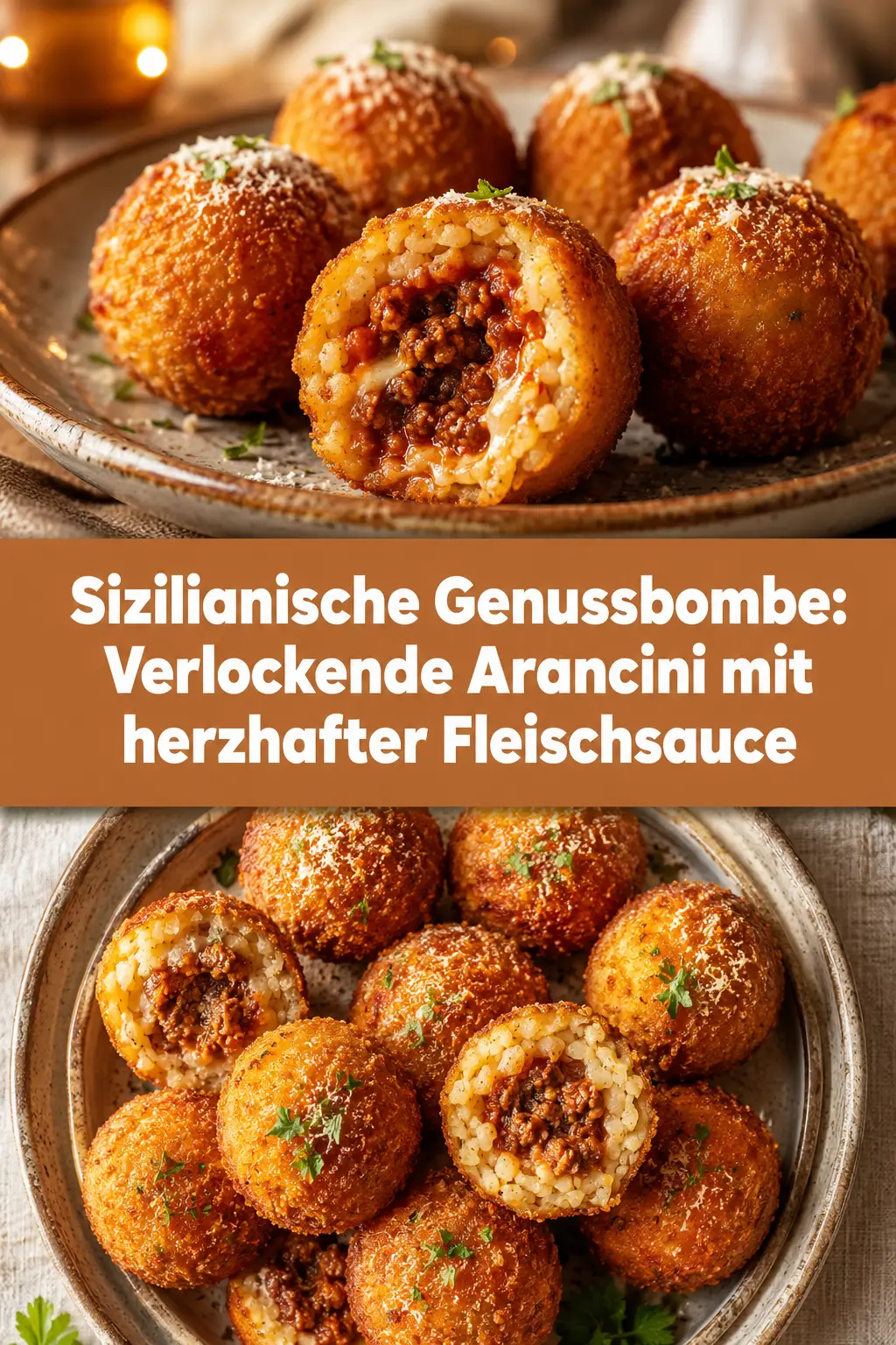 Sizilianische Genussbombe: Verlockende Arancini mit herzhafter Fleischsauce
