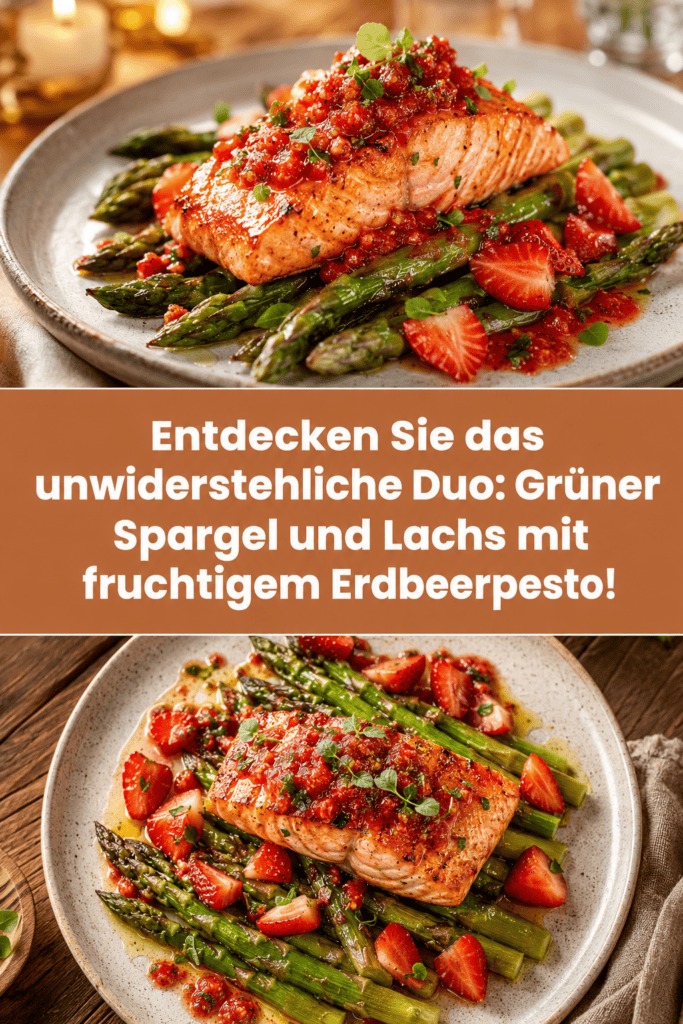 Entdecken Sie das unwiderstehliche Duo: Grüner Spargel und Lachs mit fruchtigem Erdbeerpesto!