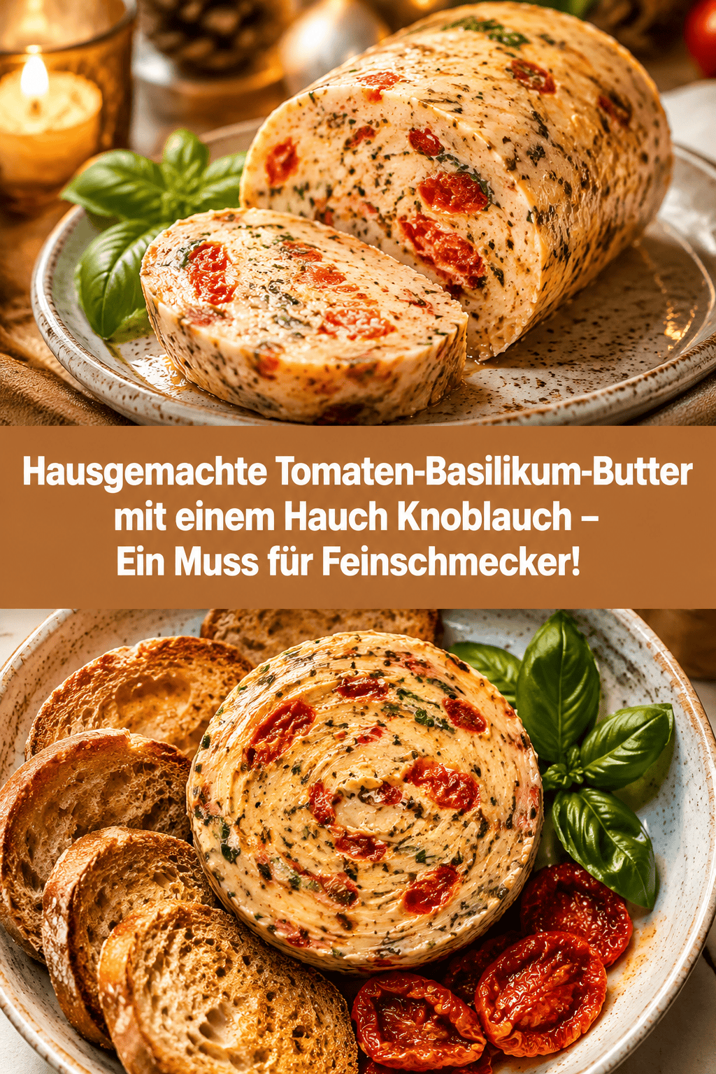 Hausgemachte Tomaten-Basilikum-Butter mit einem Hauch Knoblauch – Ein Muss für Feinschmecker!