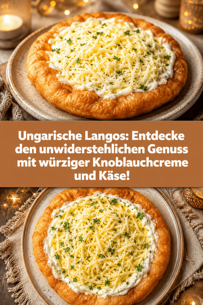 Ungarische Langos: Entdecke den unwiderstehlichen Genuss mit würziger Knoblauchcreme und Käse!